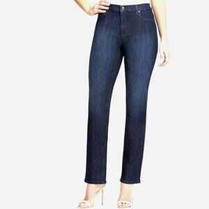 Gloria Vanderbilt Alana Straight Blue Jeans Sz 14 #345C